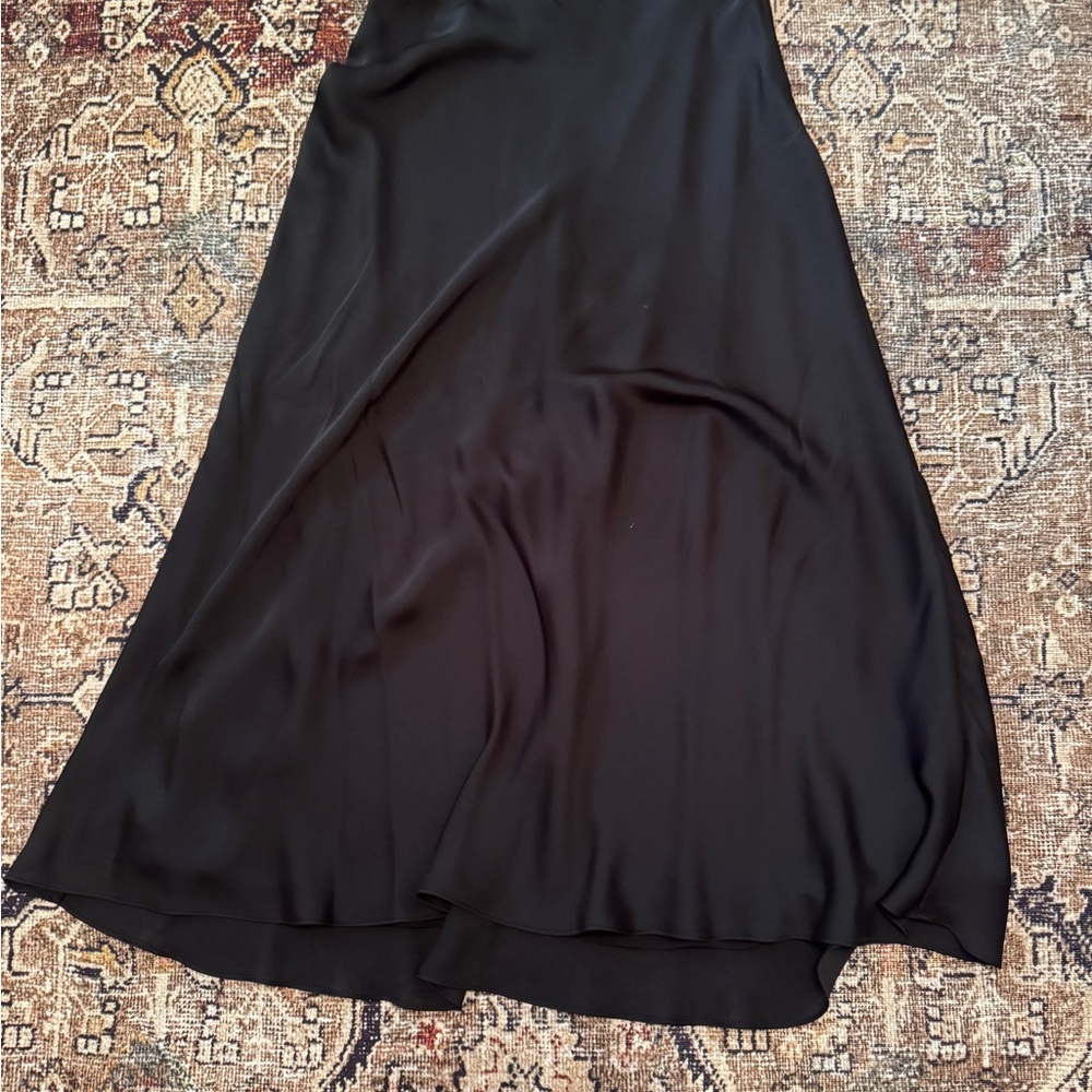 BCBGMaxAzria Black A-Line Satin Skirt Black Worn Once